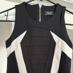 Bardot Junior Black and White Dress with Silver Zipper